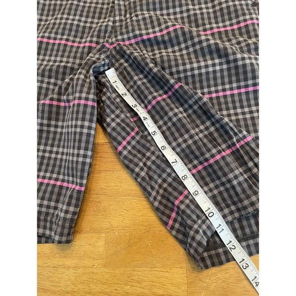 Lululemon Shorts Mens Size 30 Gray Pink Plaid Casual Walking Short Golf - Picture 6 of 8
